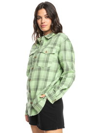 5 Let It Go Flannel Long Sleeve Top Green ERJWT03603 Roxy