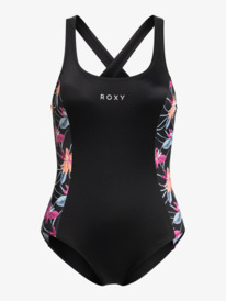 5 Womens Roxy Active One-Piece Swimsuit Black ERJX103432 Roxy