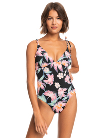 roxy, Womens Printed Beach Classics One-Piece Swimsuit, ANTHRACITE PARADISE FOUND LARG (kvj7) Printed Beach Classics - One-Piece Swimsuit for Women ERJX103459