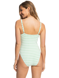 4 Womens Check It One-Piece Swimsuit Green ERJX103468 Roxy