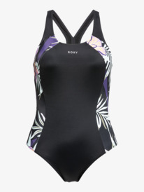 9 Womens ROXY Active One-Piece Swimsuit Black ERJX103470 Roxy
