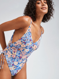 roxy, Womens Printed Beach Classics One-Piece Swimsuit, BIJOU BLUE NEW TROPIC FLAT (xbmn) PT BEACH CLASSICS ONE PIECE ERJX103489