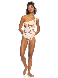 6 Womens Floraldelic One-Piece Swimsuit Brown ERJX103492 Roxy