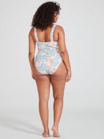 roxy, Roxy Love Rib The Coco D-Cup One Piece Swimsuit, SPRUCETONE LES FLEURS S (gfe9) ROXY Love - One-Piece Swimsuit for Women ERJX103506
