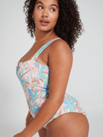 1 Roxy Love Rib The Coco D-Cup One Piece Swimsuit Green ERJX103506 Roxy
