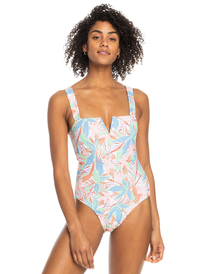 8 Roxy Love Rib The Coco D-Cup One Piece Swimsuit Green ERJX103506 Roxy