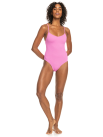 2 Roxy Active Rib One Piece Swimsuit Pink ERJX103529 Roxy