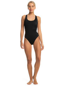 2 Womens Roxy Active Basic One-Piece Swimsuit Black ERJX103558 Roxy