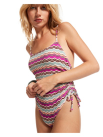 10 Womens Flowy Mood One-Piece Swimsuit Orange ERJX103591 Roxy