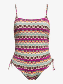 16 Womens Flowy Mood One-Piece Swimsuit Orange ERJX103591 Roxy