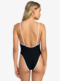 3 Womens New Life High Leg One-Piece Swimsuit Black ERJX103599 Roxy