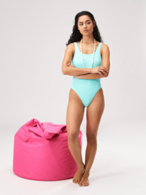 6 Womens Aruba High Leg One-Piece Swimsuit Blue ERJX103610 Roxy