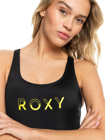 2 Womens ROXY Active Cross Back One-Piece Swimsuit Black ERJX103612 Roxy