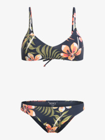 4 Roxy Into The Sun - Athletic Two Piece Bikini Set for Women Blue ERJX203505 Roxy