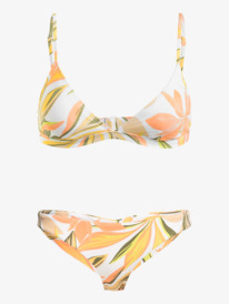 4 Printed Beach Classics - Triangle Two Piece Bikini Set for Women White ERJX203508 Roxy