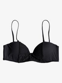 roxy, Garden Summers - Haut de bikini bandeau moulé à armatures pour Femme, TRUE BLACK (kvj0) Garden Summers - Moulded Underwire Bandeau Bikini Top for Women ERJX303849