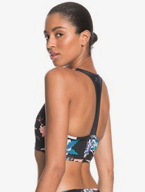 4 Roxy Fitness Bra Bikini Top Black ERJX304261 Roxy