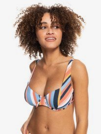 4 Womens Beach Classics Separate Underwired D-Cup Bikini Top Blue ERJX304551 Roxy