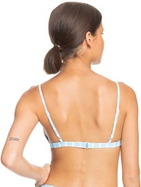 roxy, Value Line 2022 - Parte de cima de biquíni triangular para Mulheres jovens, COOL BLUE S LINEA STRIPE (bzq4) Roxy Into the Sun 2022 - Triangle Bikini Top for Women ERJX304654