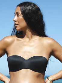 roxy, Roxy Love The Beach Vibe - Bandeau Bikini Top for Women, ANTHRACITE (kvj0) Roxy Love The Beach Vibe - Bandeau Bikini Top for Women ERJX304695