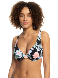 0 Printed Beach Classics D-Cup Bikini Top Black ERJX304763 Roxy