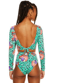 2 Stella Jean x ROXY Crop Top Bikini Top Green ERJX304836 Roxy