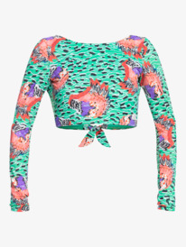 15 Stella Jean x ROXY Crop Top Bikini Top Green ERJX304836 Roxy