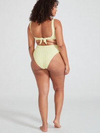 roxy, Womens Salty Shine Elongated Bikini Top, LINDEN GREEN CHECK ME OUT S (gfj1) SALTY SHINE ELONGATED TOP ERJX304862