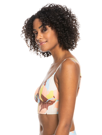 1 Floraldelic Printed Tank Bralette Bikini Top Brown ERJX304864 Roxy