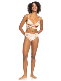 2 Floraldelic Printed Tank Bralette Bikini Top Brown ERJX304864 Roxy