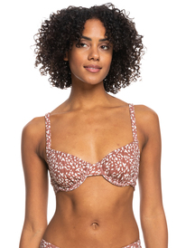 roxy, Womens Rib ROXY Love The Muse Rib Knit Bikini Top, RUSTIC BROWN ANIMALIA DOTS (cpq8) Rib ROXY Love The Muse - Rib Knit Bikini Top for Women ERJX304868