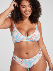 2 Womens ROXY Love Perfect 10 Rib Knit Bikini Top Green ERJX304890 Roxy