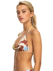 5 Floraldelic Tiki Triangle Printed Bikini Top Brown ERJX304950 Roxy