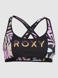 6 Roxy Active - Top-sujetador de bikini para Mujer Negro ERJX304962 Roxy