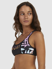 4 Roxy Active - Top-sujetador de bikini para Mujer Negro ERJX304962 Roxy