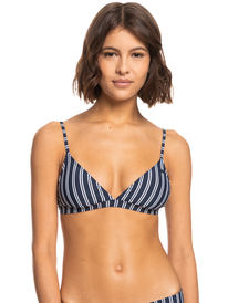roxy, Roxy Into The Sun - Tiki-Tri-Bikinioberteil für Frauen, MOOD INDIGO NOVELA STRIPE VERT (bsp1) Roxy Into The Sun - Tiki Tri Bikini Top for Women ERJX304971