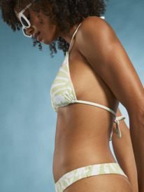3 Tropics Hype - Reversible Tiki Tri Bikini Top for Women Green ERJX305015 Roxy