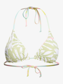 17 Tropics Hype - Reversible Tiki Tri Bikini Top for Women Green ERJX305015 Roxy