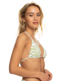 11 Tropics Hype - Reversible Tiki Tri Bikini Top for Women Green ERJX305015 Roxy