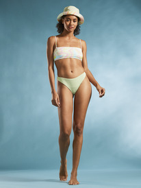 6 Tropics Hype - Bandeau Bikini Top for Women Green ERJX305016 Roxy