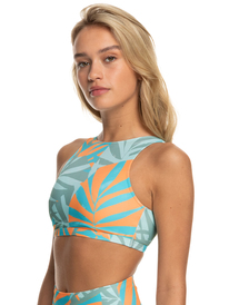 6 Roxy Pro The Pop Up - Crop Bikini Top for Women Blue ERJX305056 Roxy