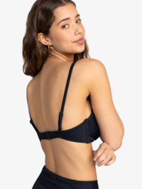 4 Womens Rib Roxy Love The Roller Bikini Top Black ERJX305087 Roxy