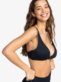 1 Womens Rib Roxy Love The Roller Bikini Top Black ERJX305087 Roxy