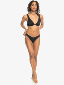 2 Womens Rib Roxy Love Offshore V-Neck Bikini Top Black ERJX305088 Roxy