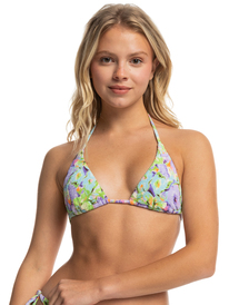 6 Womens Blumen Tiki Tri Bikini Top Purple ERJX305117 Roxy