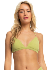 6 Womens Roxy Pro The Cut Back Triangle Bikini Top Green ERJX305138 Roxy