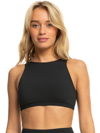 5 Womens Roxy Pro The Pop Up Crop Bikini Top Black ERJX305139 Roxy