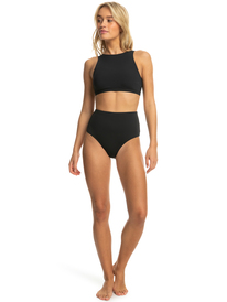 7 Womens Roxy Pro The Pop Up Crop Bikini Top Black ERJX305139 Roxy