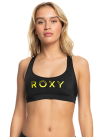 0 Womens ROXY Active Bralette Bikini Top Black ERJX305148 Roxy