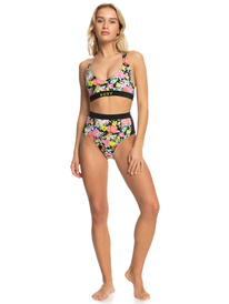 8 Womens ROXY Active Bralette Bikini Top Black ERJX305150 Roxy